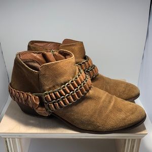 Sam Edelman Tan Moto Booties, size 7.5